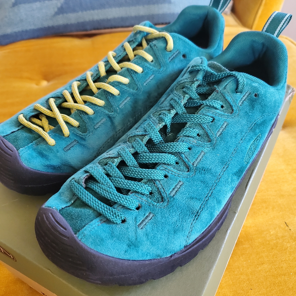 Keen Jasper Teal Suede and Velvet Sneakers 9.5